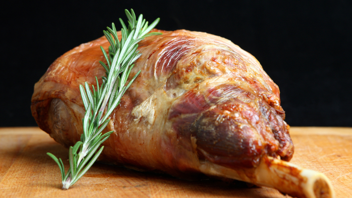 AHDB report strong sales of red meat and dairy over the Christmas period Roast,Leg,Of,Lamb.,Shallow,Dof,,Focus,In,Centre,Of