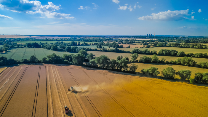 Aerial,Agriculture,Photography,Of,The,Harvest,In,England,,Summer,2018.