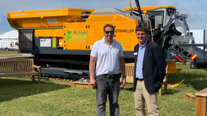 Mastenbroek showcase the CT12 Crawler Truck at Cereals Morfoot new CT12 Tim Sisson left Christopher Pett right