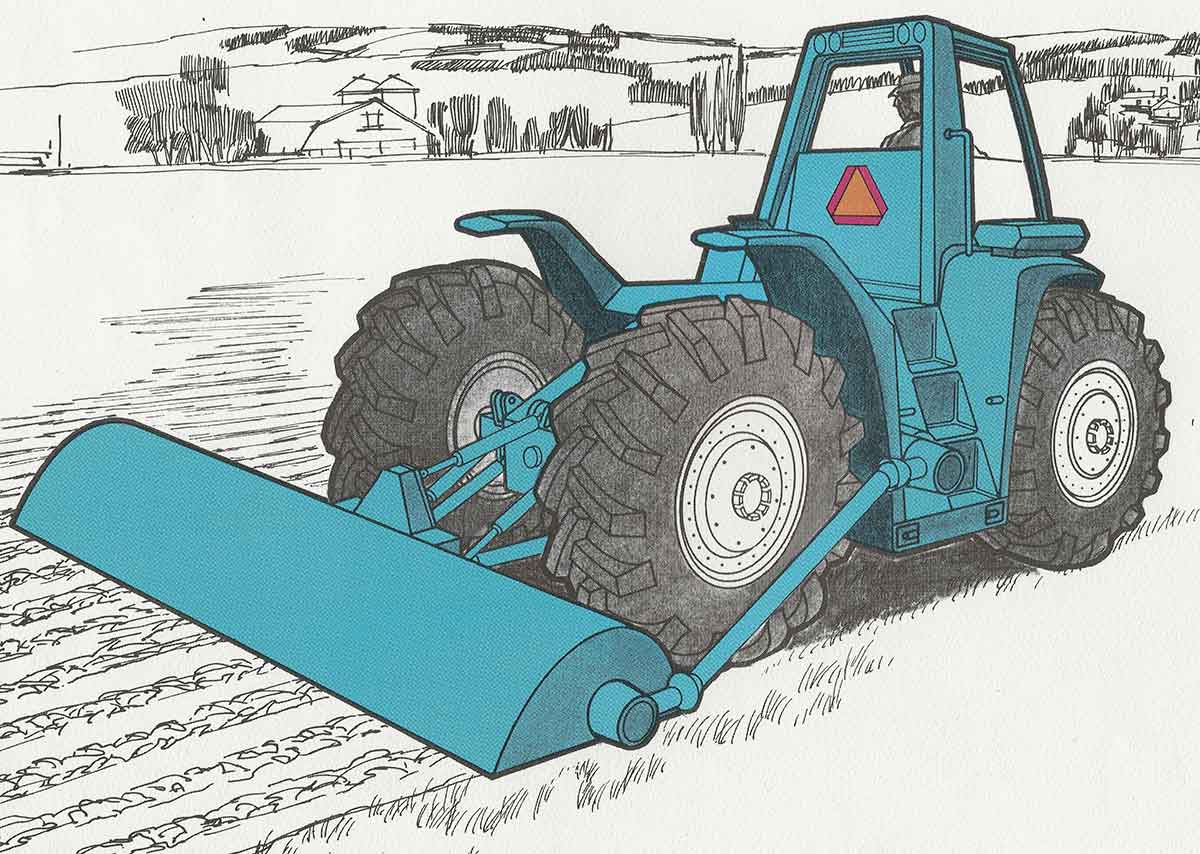 A Vantage tractor using the side PTO to power an implement on the rear linkage