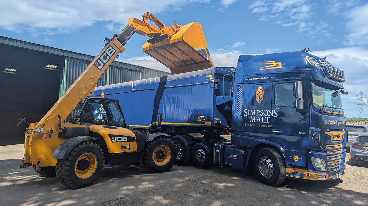 JCB loading grain