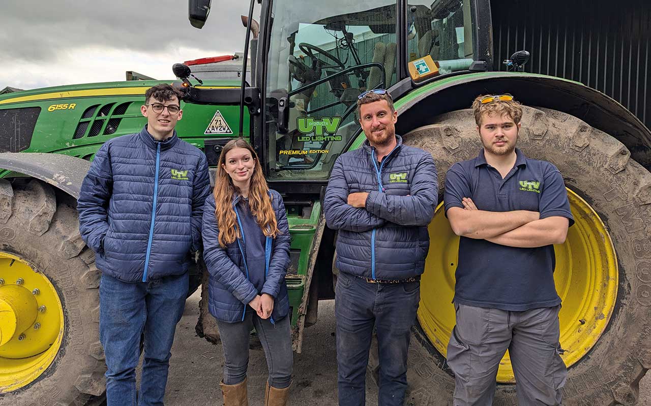 Hugh Irving, marketing apprentice, Sophie Bowyer, marketing executive, Ben Bonell and Lewis Edmunds, technical support intern