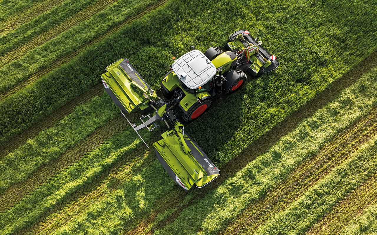 Claas tractor aerial view