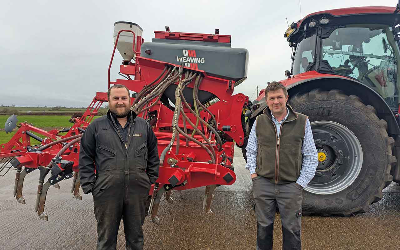 Operator Simon Mould and farm owner Charles Simpson